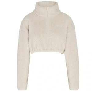 SKIMS Womens Teddy
High Pile Fleece Crop Full Zip Jacket - bone - medium
